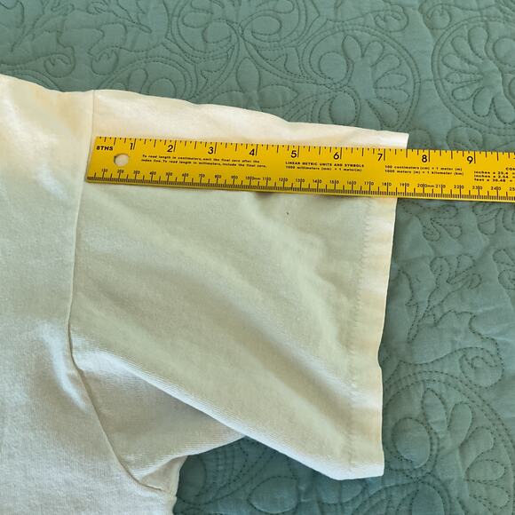 Oneita Big Johnson Thrashed Cotton Crewneck Fishing Tee White XL Made in USA - Picture 14 of 14